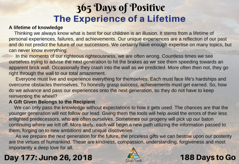 The Experience of a Lifetime Good Scrolls